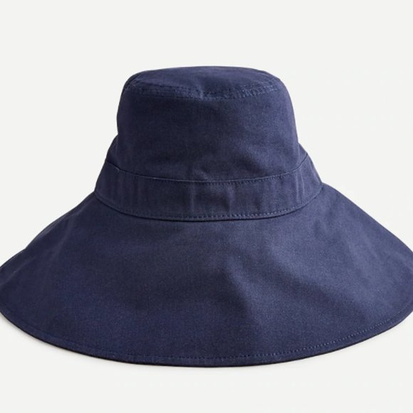 J.Crew Wide-Brim Bucket Hat (Navy)